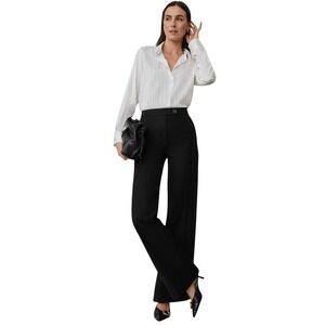 Classiques Entier Black Wool Blend Flare Dress Pants Size‎ 10; MSRP $198
